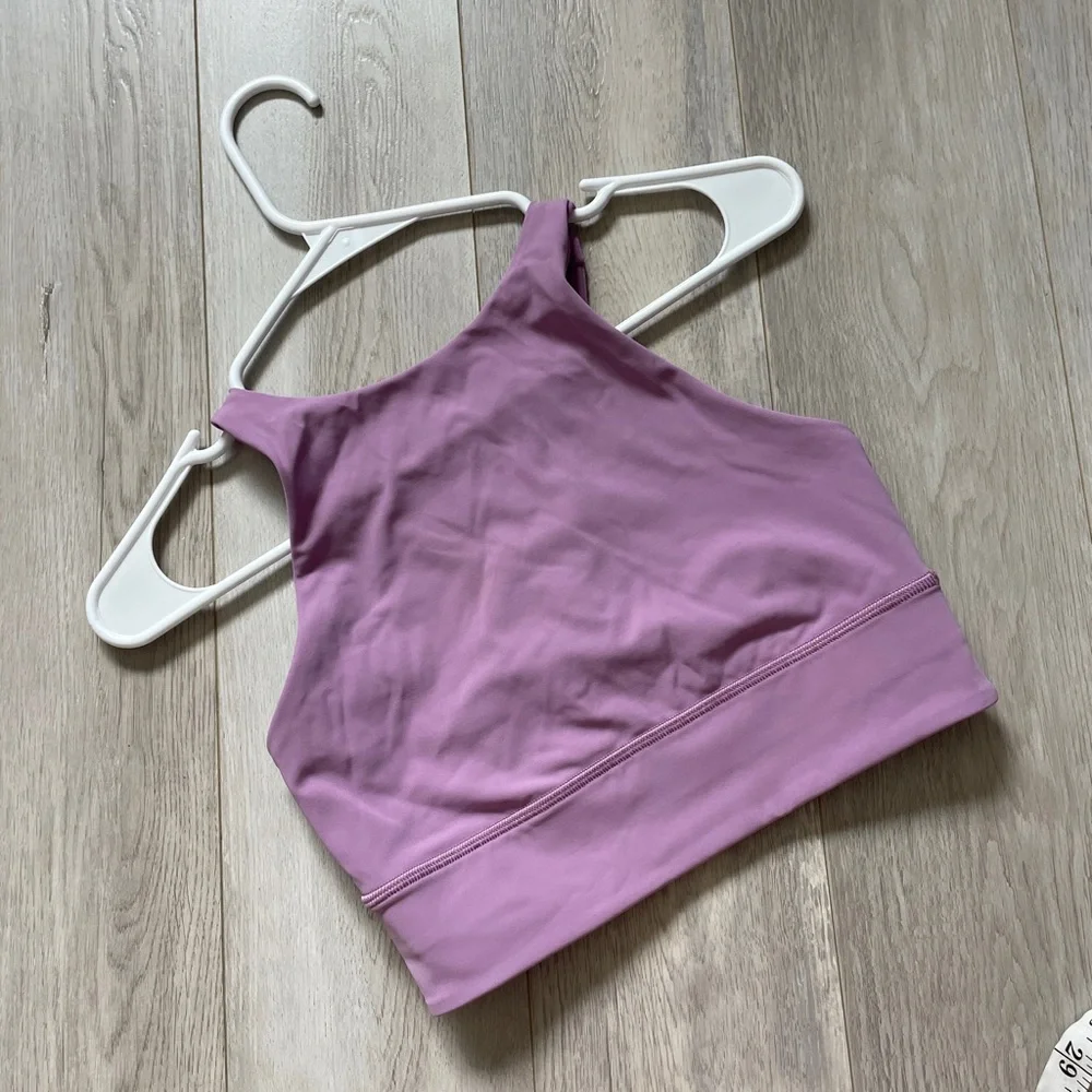 Lululemon Energy Bra high neck long line tough womens Purple (size 6) workout